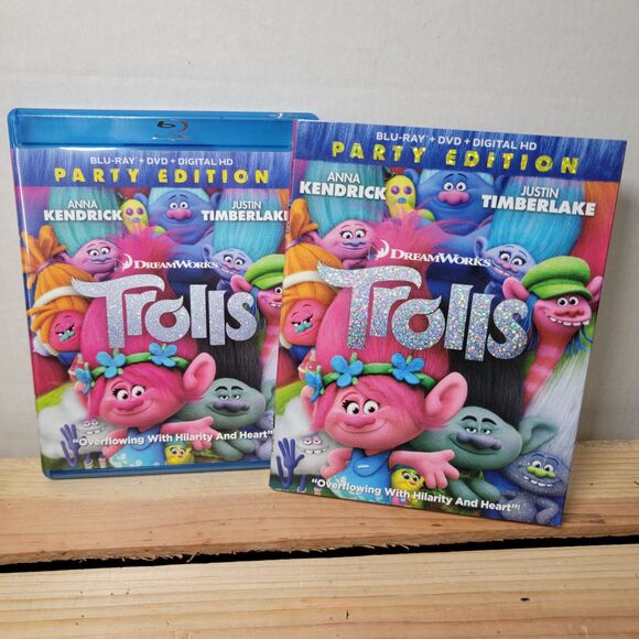 BLU-RAY/DVD Trolls Party Edition w/ dust cover - Picture 1 of 4